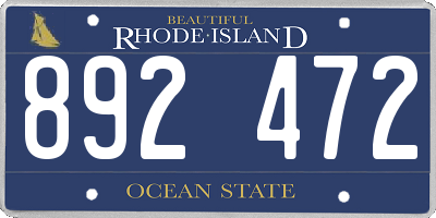 RI license plate 892472
