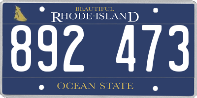RI license plate 892473