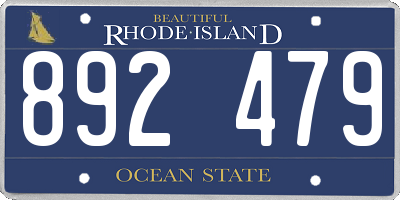 RI license plate 892479