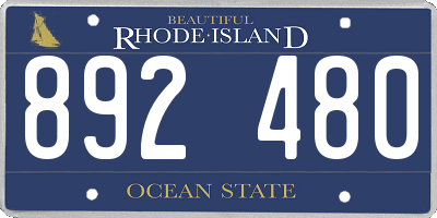 RI license plate 892480