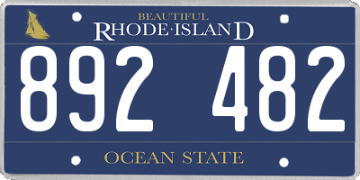 RI license plate 892482