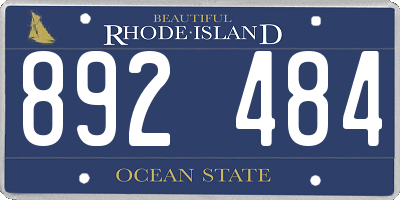 RI license plate 892484