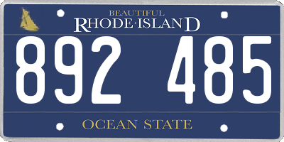 RI license plate 892485