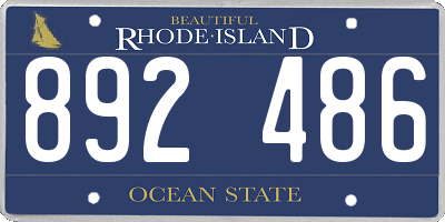 RI license plate 892486