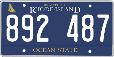 RI license plate 892487