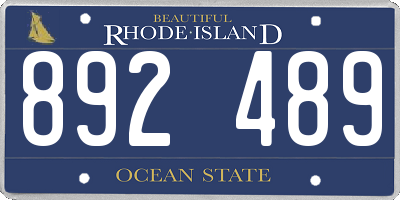 RI license plate 892489