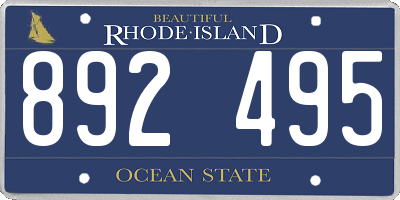RI license plate 892495