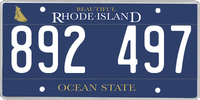 RI license plate 892497