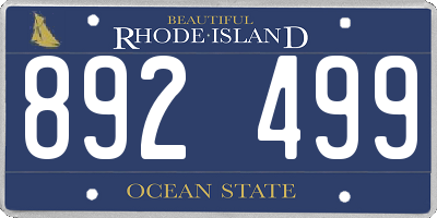 RI license plate 892499