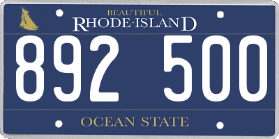 RI license plate 892500