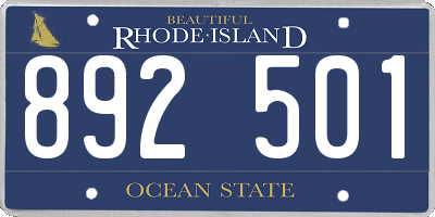 RI license plate 892501