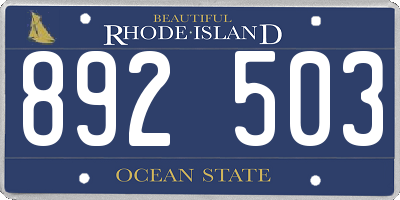 RI license plate 892503