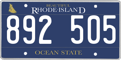 RI license plate 892505