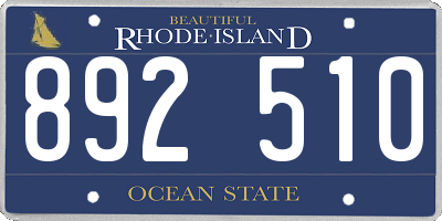 RI license plate 892510