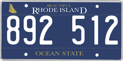 RI license plate 892512