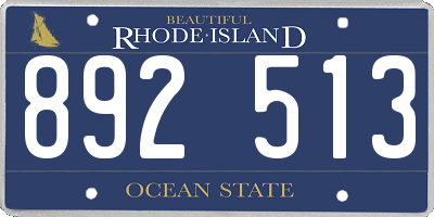 RI license plate 892513