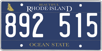 RI license plate 892515