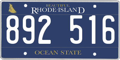 RI license plate 892516