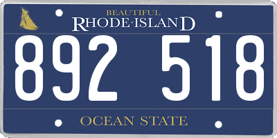 RI license plate 892518