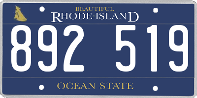 RI license plate 892519