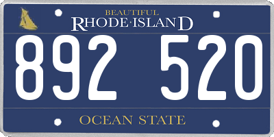 RI license plate 892520