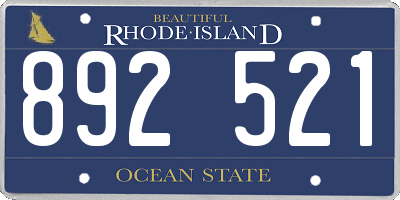 RI license plate 892521