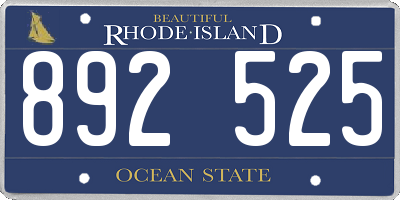 RI license plate 892525