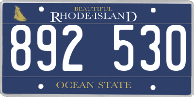 RI license plate 892530