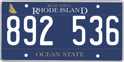 RI license plate 892536