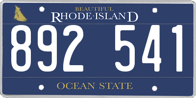 RI license plate 892541