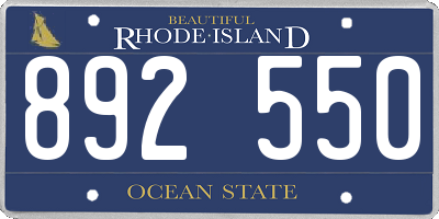 RI license plate 892550