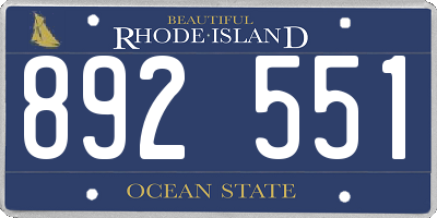 RI license plate 892551