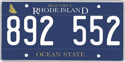 RI license plate 892552