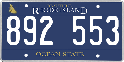 RI license plate 892553