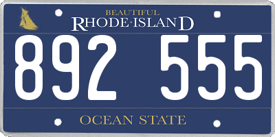 RI license plate 892555