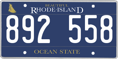 RI license plate 892558