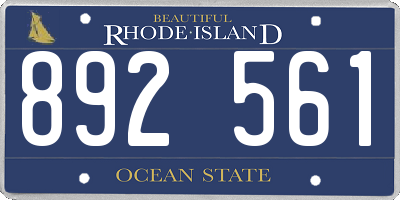RI license plate 892561