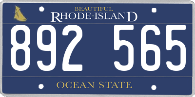 RI license plate 892565