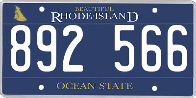 RI license plate 892566