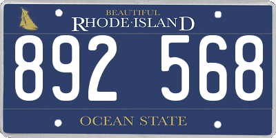 RI license plate 892568