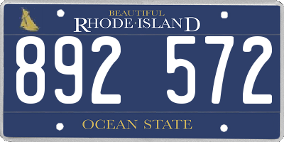 RI license plate 892572