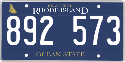 RI license plate 892573