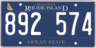 RI license plate 892574