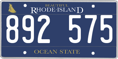RI license plate 892575