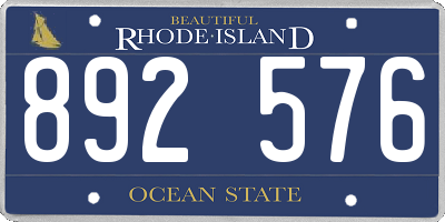 RI license plate 892576