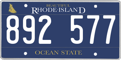 RI license plate 892577