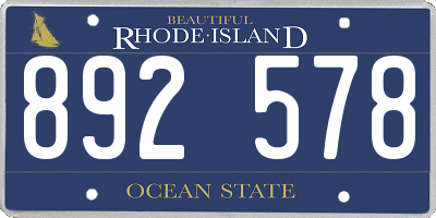 RI license plate 892578