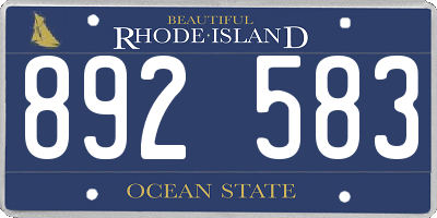 RI license plate 892583