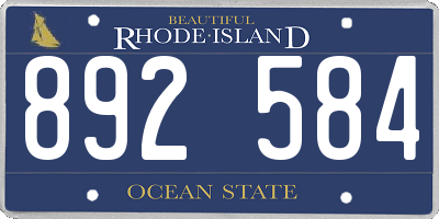 RI license plate 892584