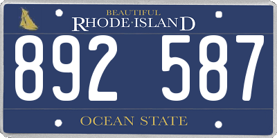 RI license plate 892587